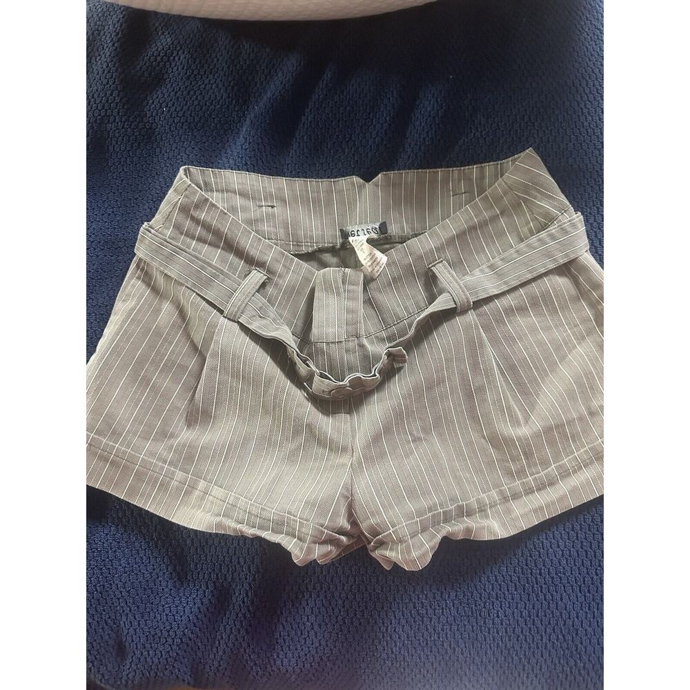 WET SEAL WOMEN'S ZIP FRONT GRAY MID-RISE DRESSY SHORT SHORTS SIZE SMALL
